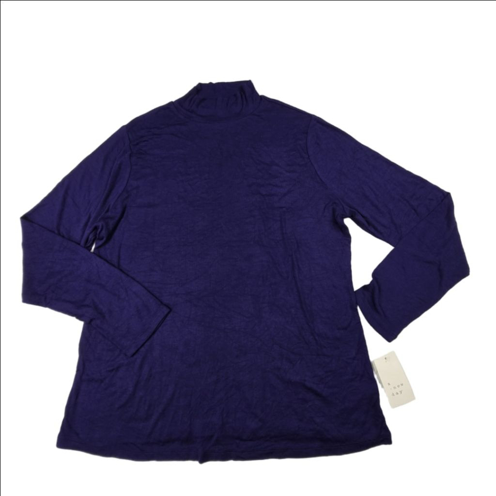 A new day Mock Collar Long sleeve ribbed top Size XXL